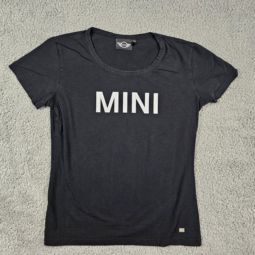 Mini Cooper Shirt Woman Large Black Spellout Logo Official Car Enthusiast Racing